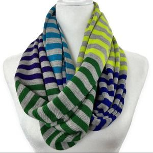 Aqua | Women's Block Multi-Color Striped Infinity Scarf